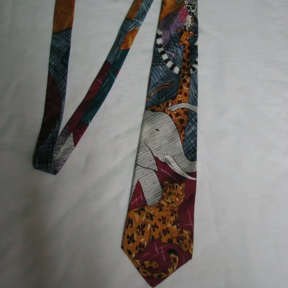 Vintage World Wildlife Fund Silk Necktie